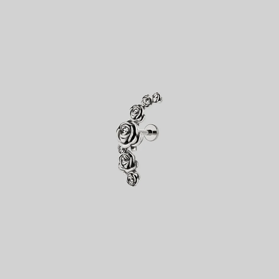 DAMASK. Rose Foliage Stud Earring - Silver - Image 3