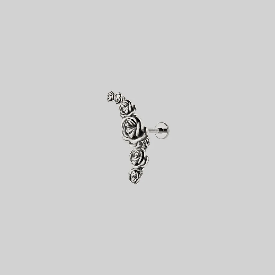 DAMASK. Rose Foliage Stud Earring - Silver - Image 4