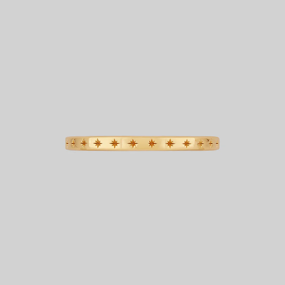 DAYS DELIGHT. Delicate Star Stacking Ring - Gold - Image 2