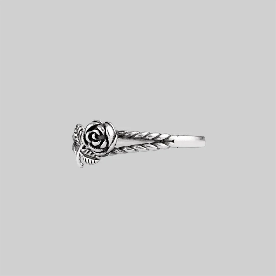 DEAREST. Rose Stem Twisted Ring - Silver - Image 3