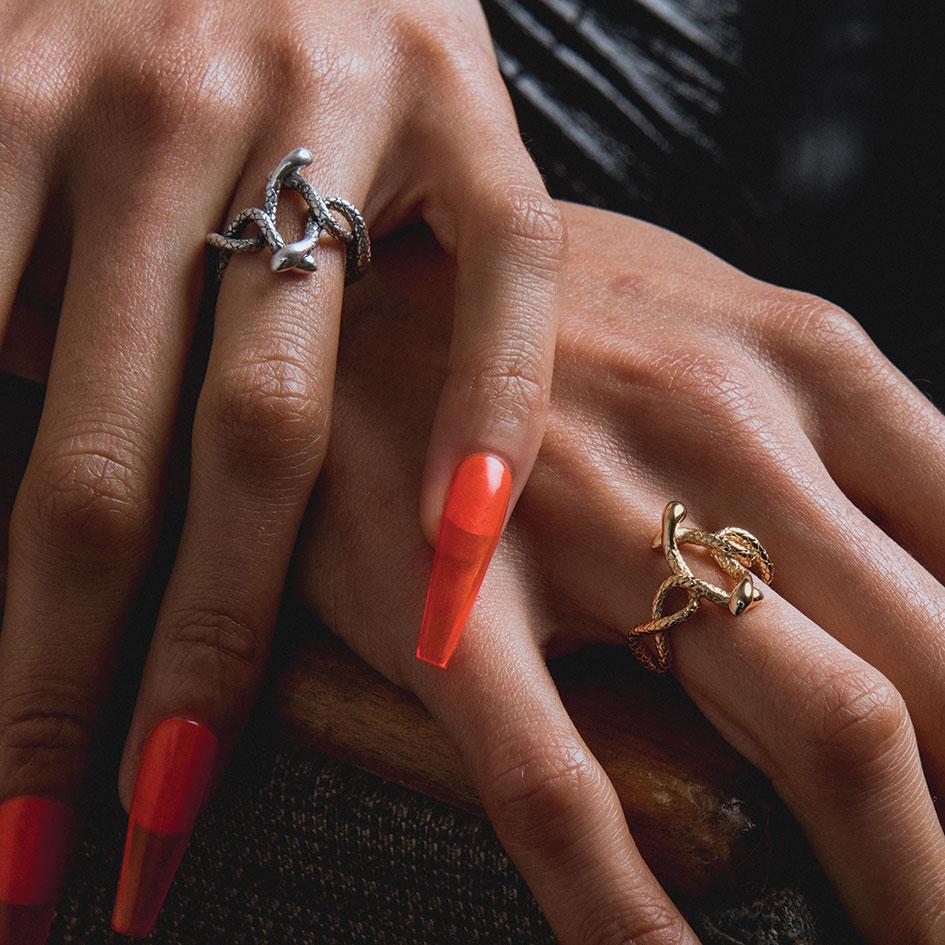 DECEIPT. Four Headed Snake Ring - Gold - Image 4