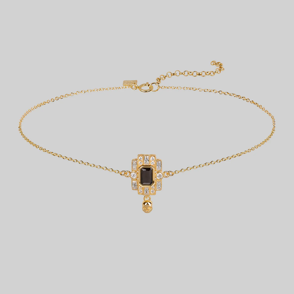 DECO. Skull & Black Spinel Statement Choker - Gold - Image 3