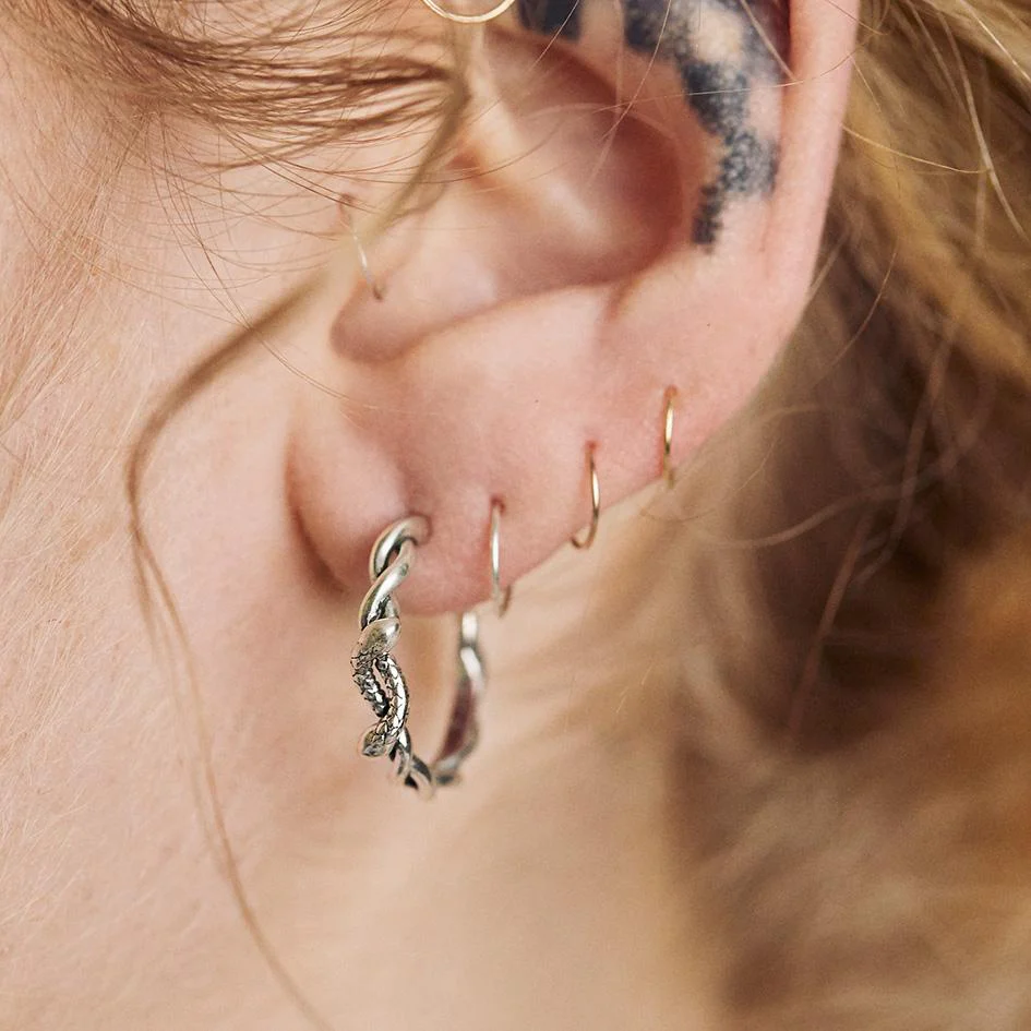DEVISE. Double Headed Snake Twist Hoop Earrings - Gold - Image 2