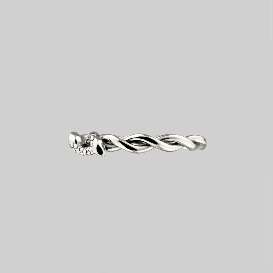 DEVISE. Double Headed Snake Twist Ring - Silver - Image 3
