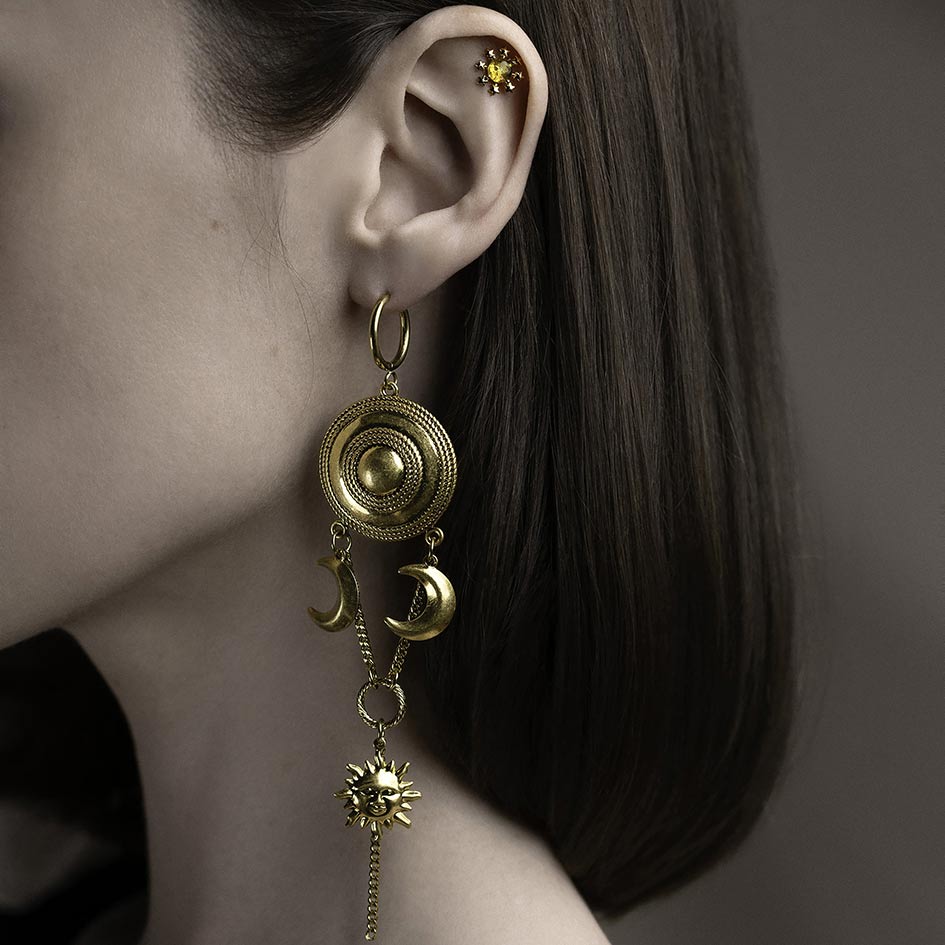 DIEM. Astrological Drop Earrings - Gold