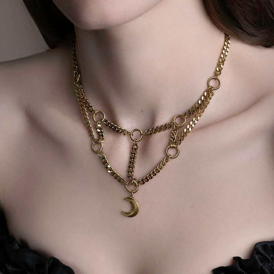 DIEM. Double Layer Astrological Collar - Gold