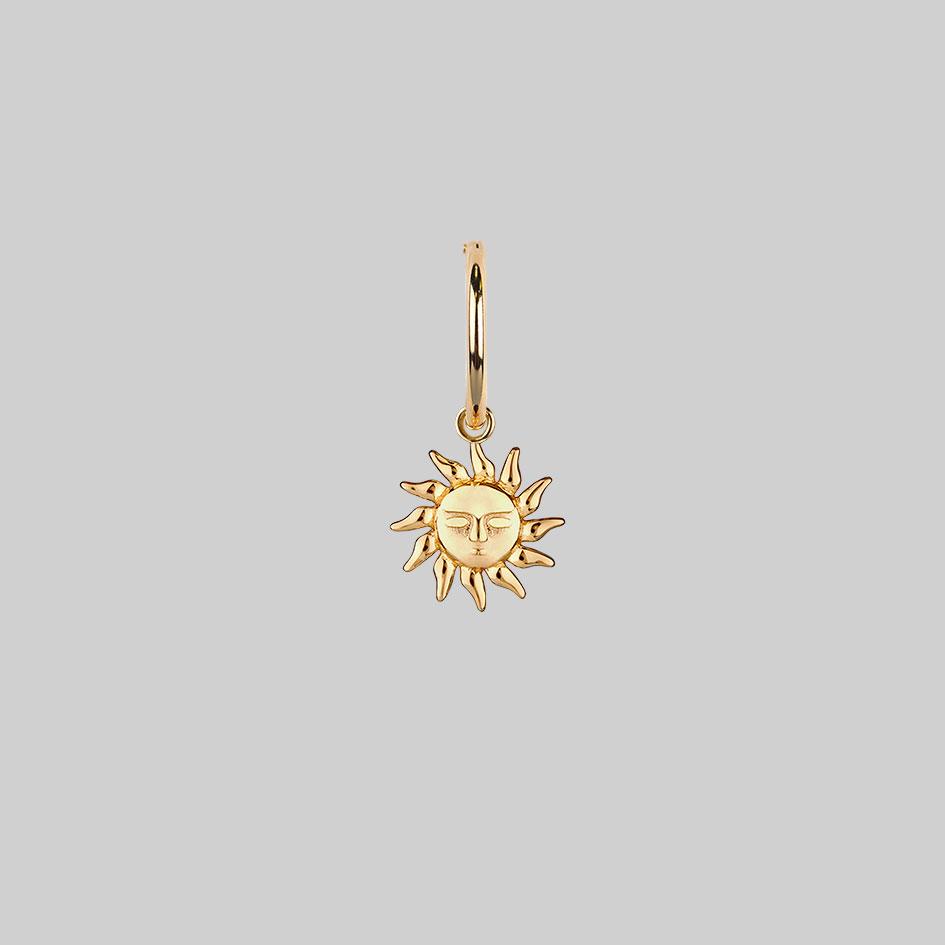 ELIN. Sun & Moon Hoop Earrings - Gold - Image 2