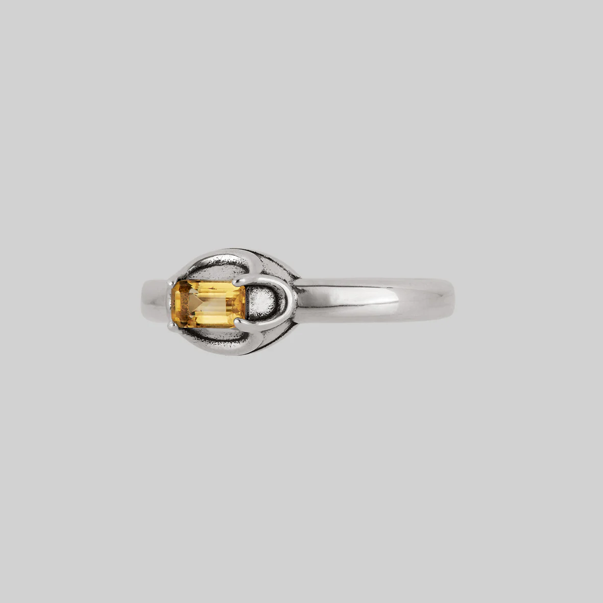 ELIZABETH. Citrine Tudor Ring - Silver - Image 3