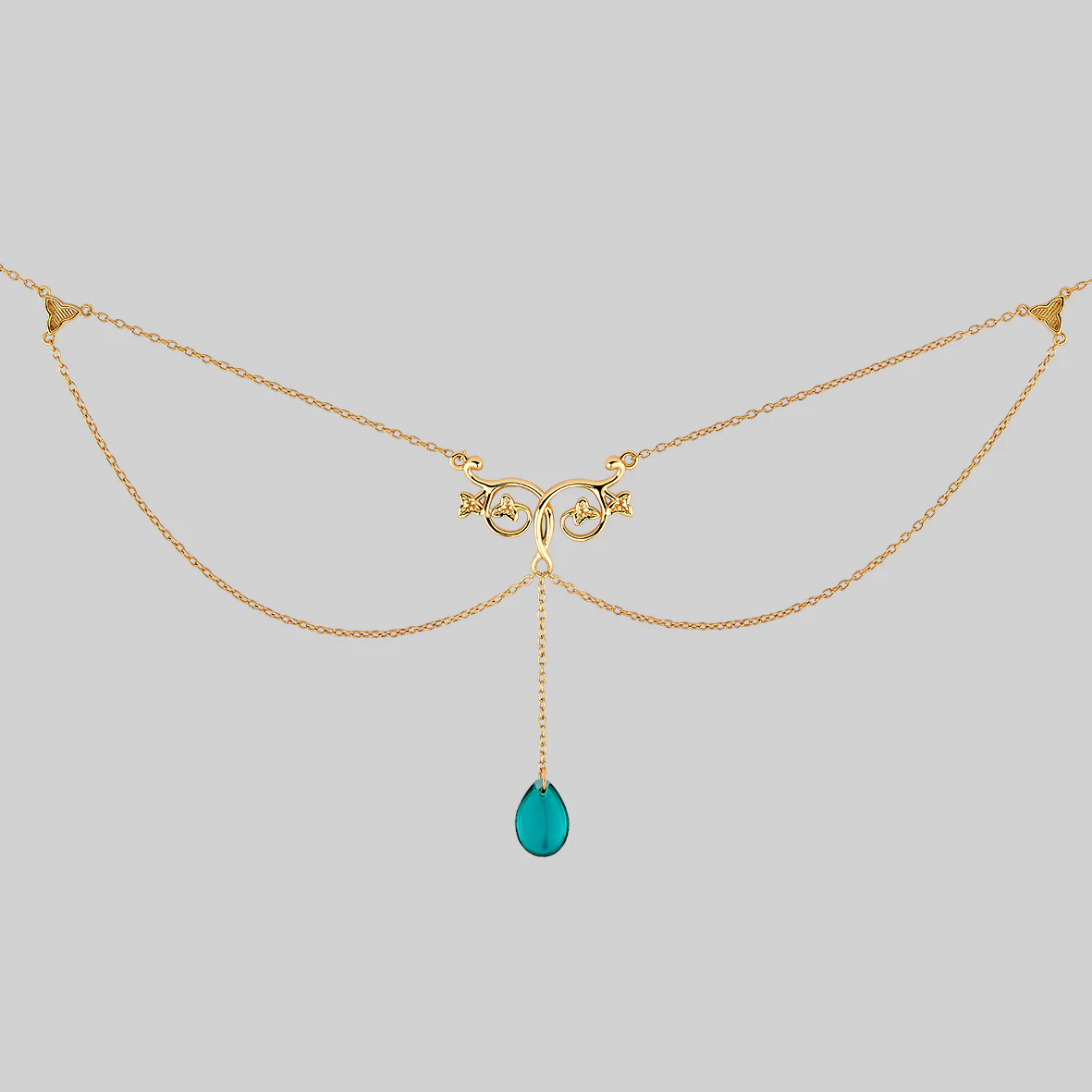 FAITH. Glass Droplet Ivy Necklace - Gold - Image 2