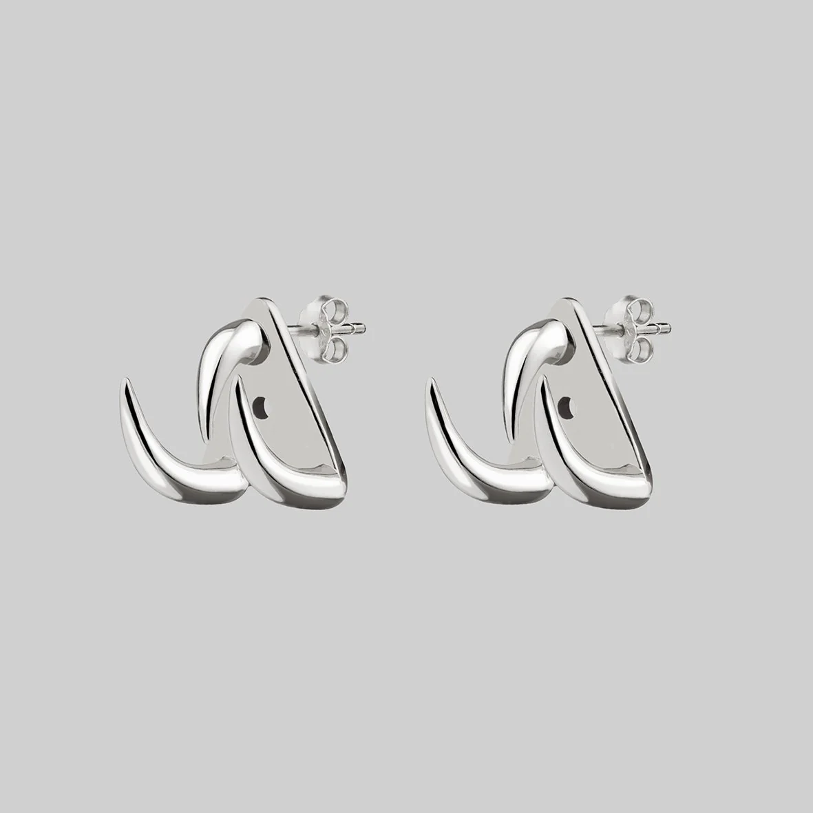 FAWN 3. Three Claw Talon Earrings - Silver - Image 3