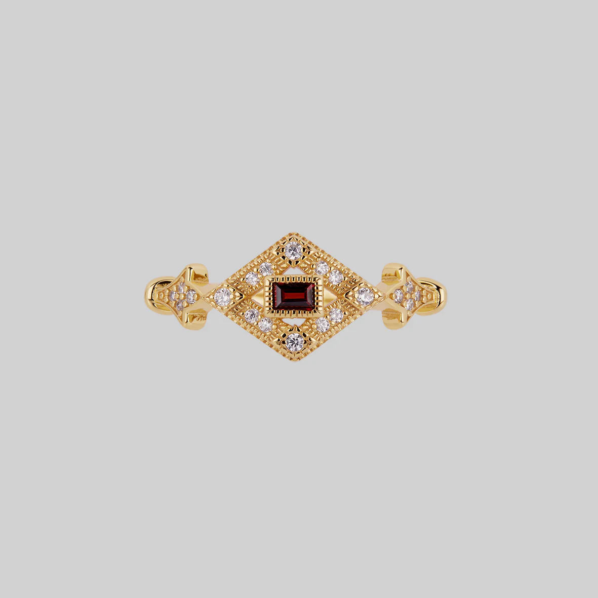 FLAPPER. Gatsby Garnet Ring - Gold - Image 2