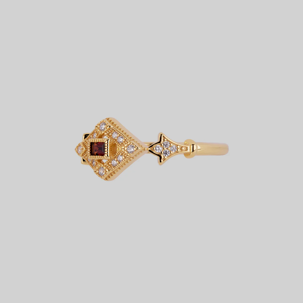 FLAPPER. Gatsby Garnet Ring - Gold - Image 3