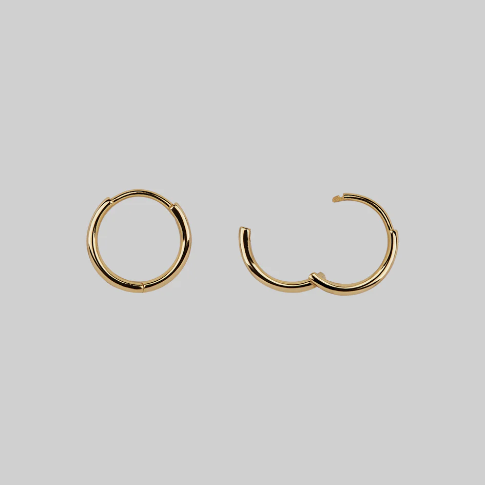 GRANDIOSE. Gothic Cubic Zirconia Cluster Hoop Earrings - Gold - Image 3