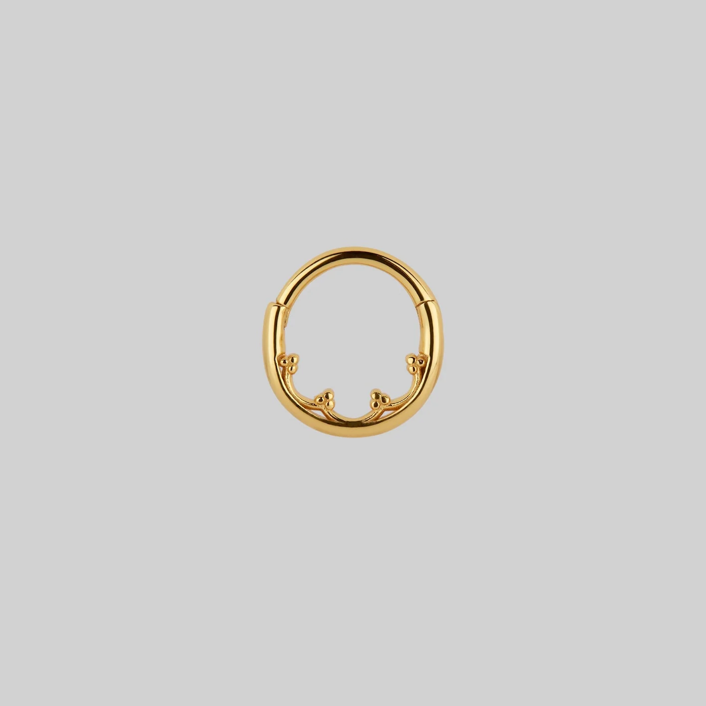 FOREBODE. Gothic Tracery Septum Clicker Ring - Gold - Image 2