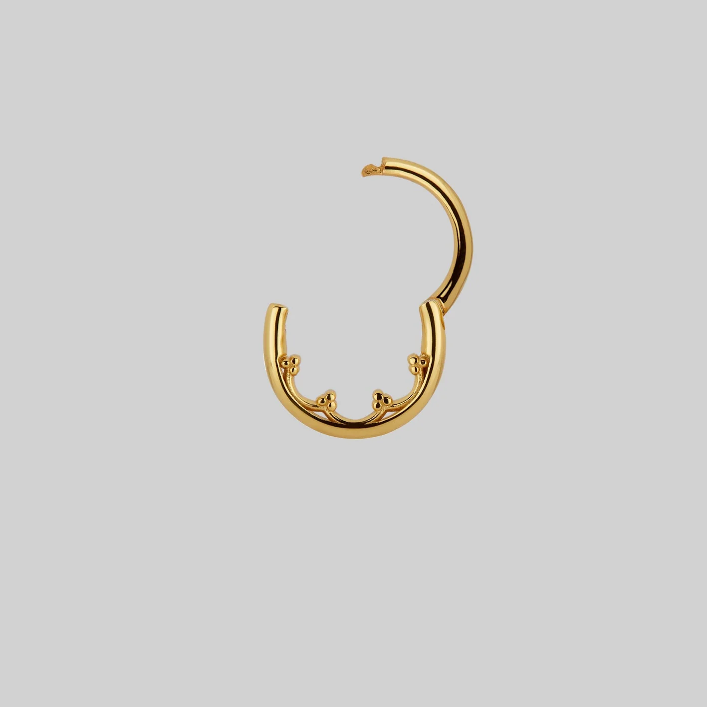 FOREBODE. Gothic Tracery Septum Clicker Ring - Gold - Image 3