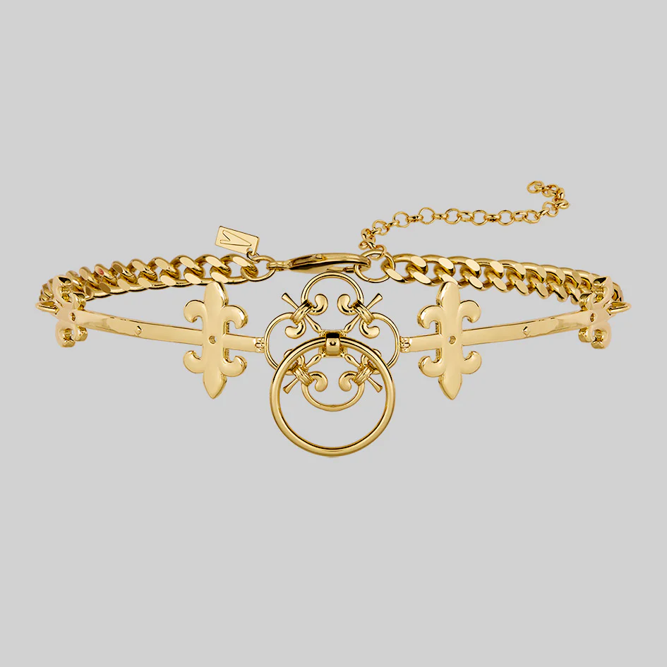 FORTRESS. Medieval Knocker Hinged Choker - Gold - Image 2