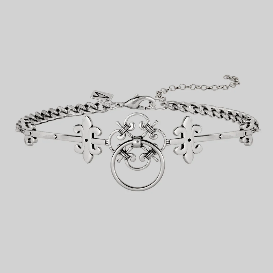 FORTRESS. Medieval Knocker Hinged Choker - Silver