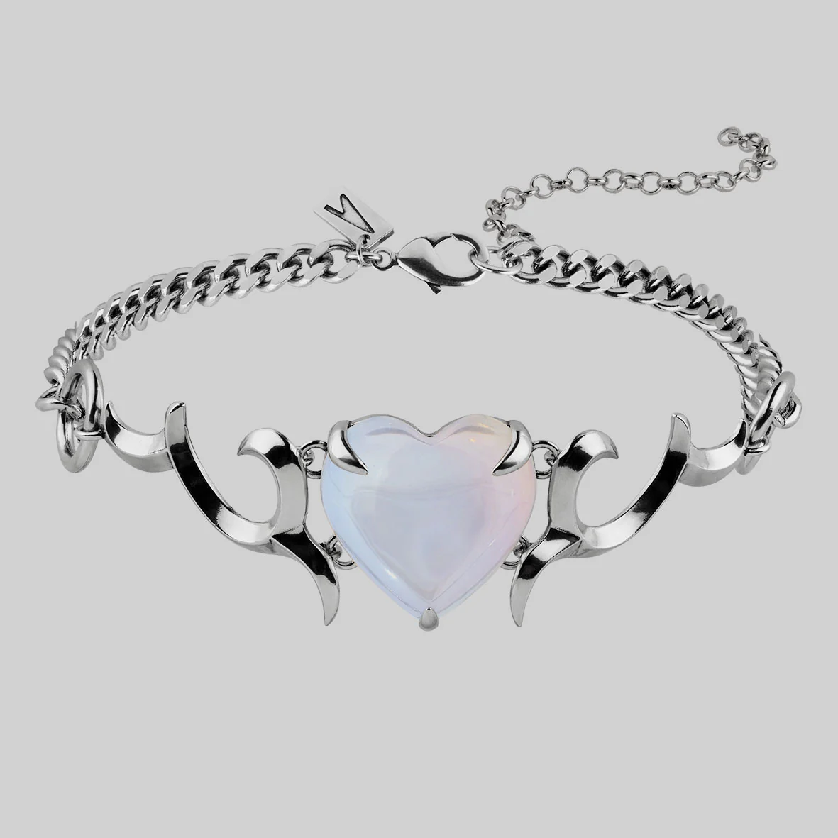 GALACTIC. Cosmic Waves Heart Choker - Silver