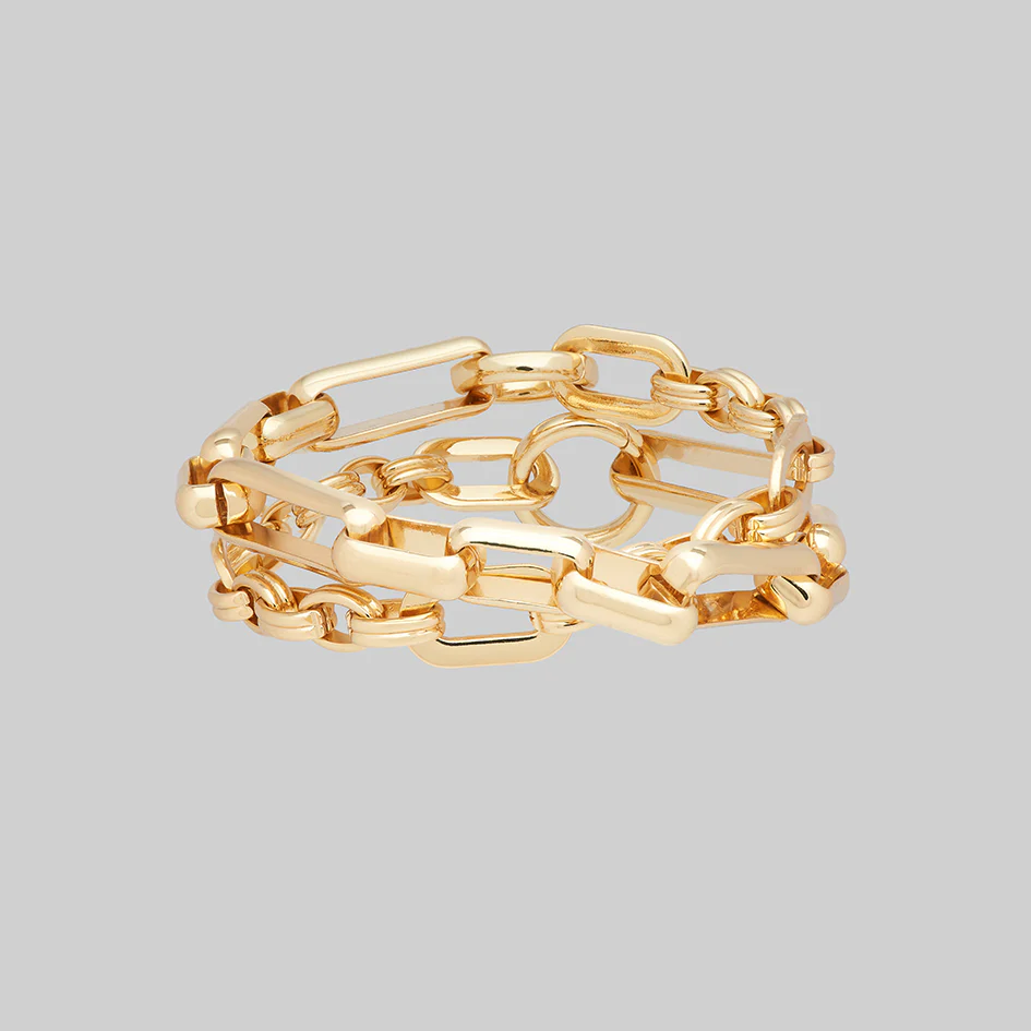 GWEN. Multi Wrap Chunky Bracelet - Gold - Image 2