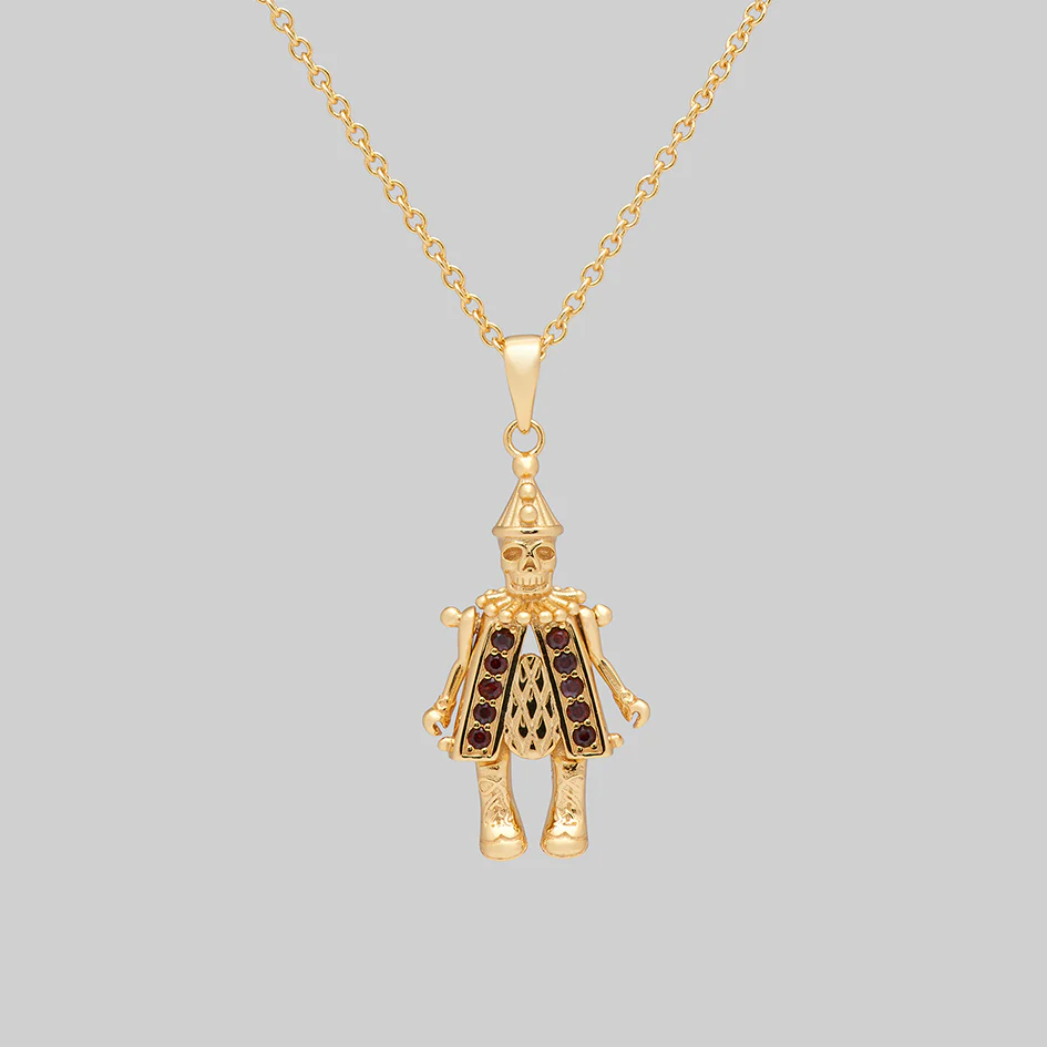 HARLIE. Garnet Clown Necklace - Gold - Image 2