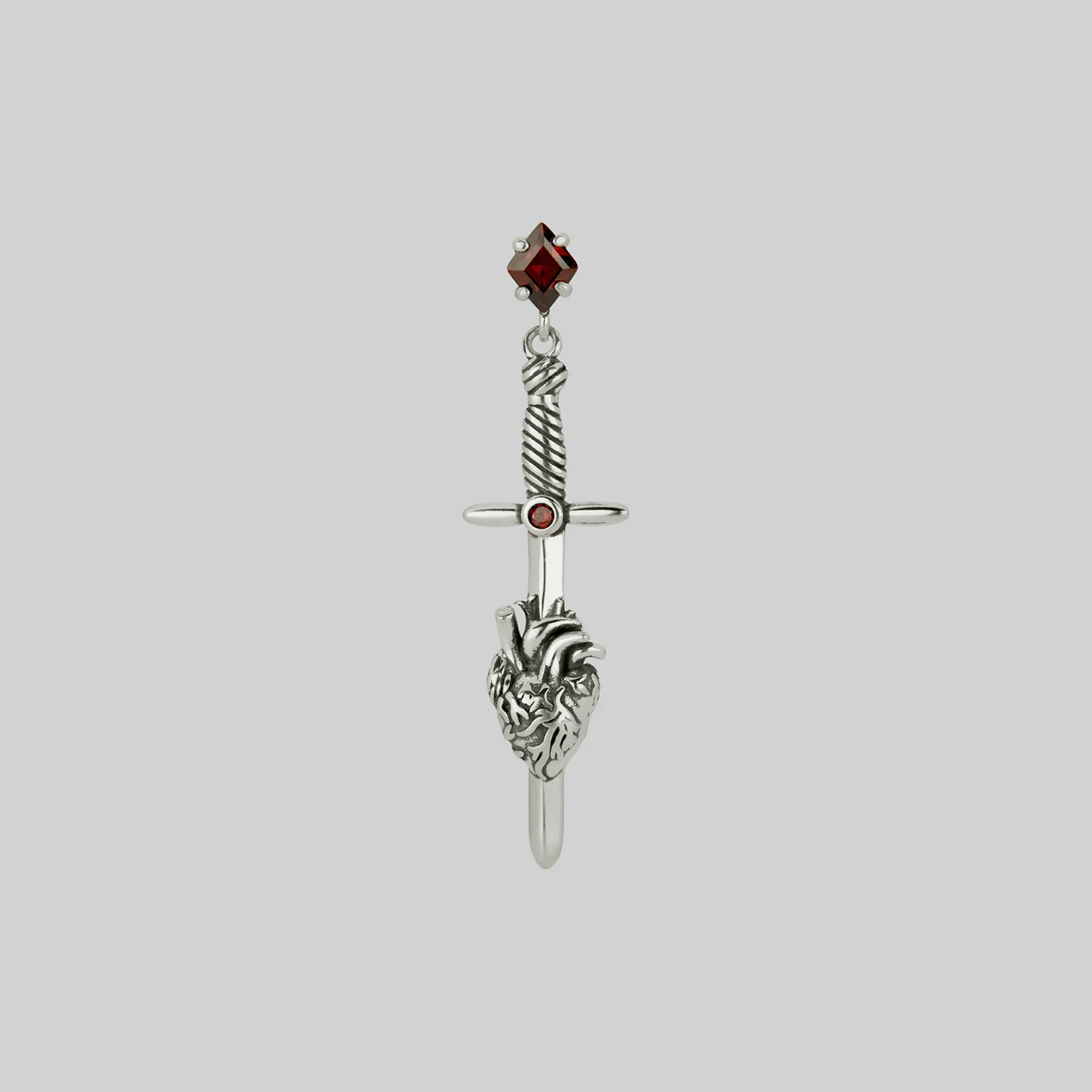 HEART & MIND. Heart & Brain Sword Earrings - Silver - Image 3