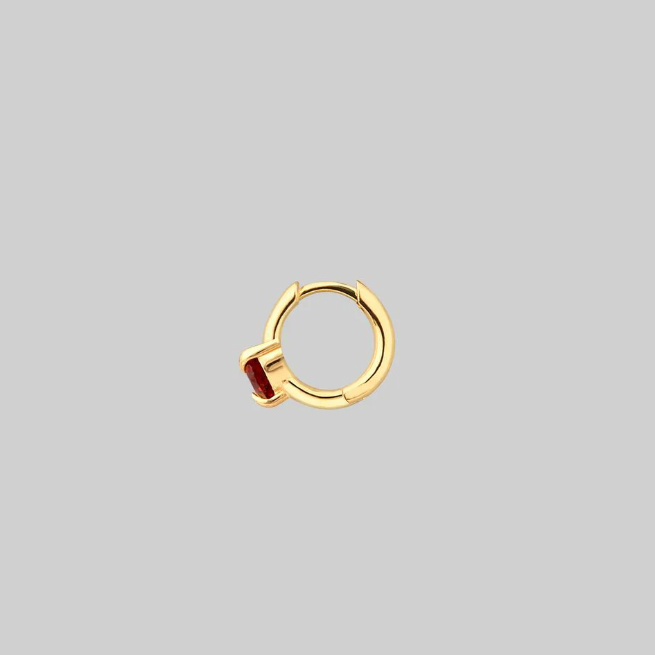 HEART & SOUL. Garnet Heart Clicker Ring - Gold - Image 5