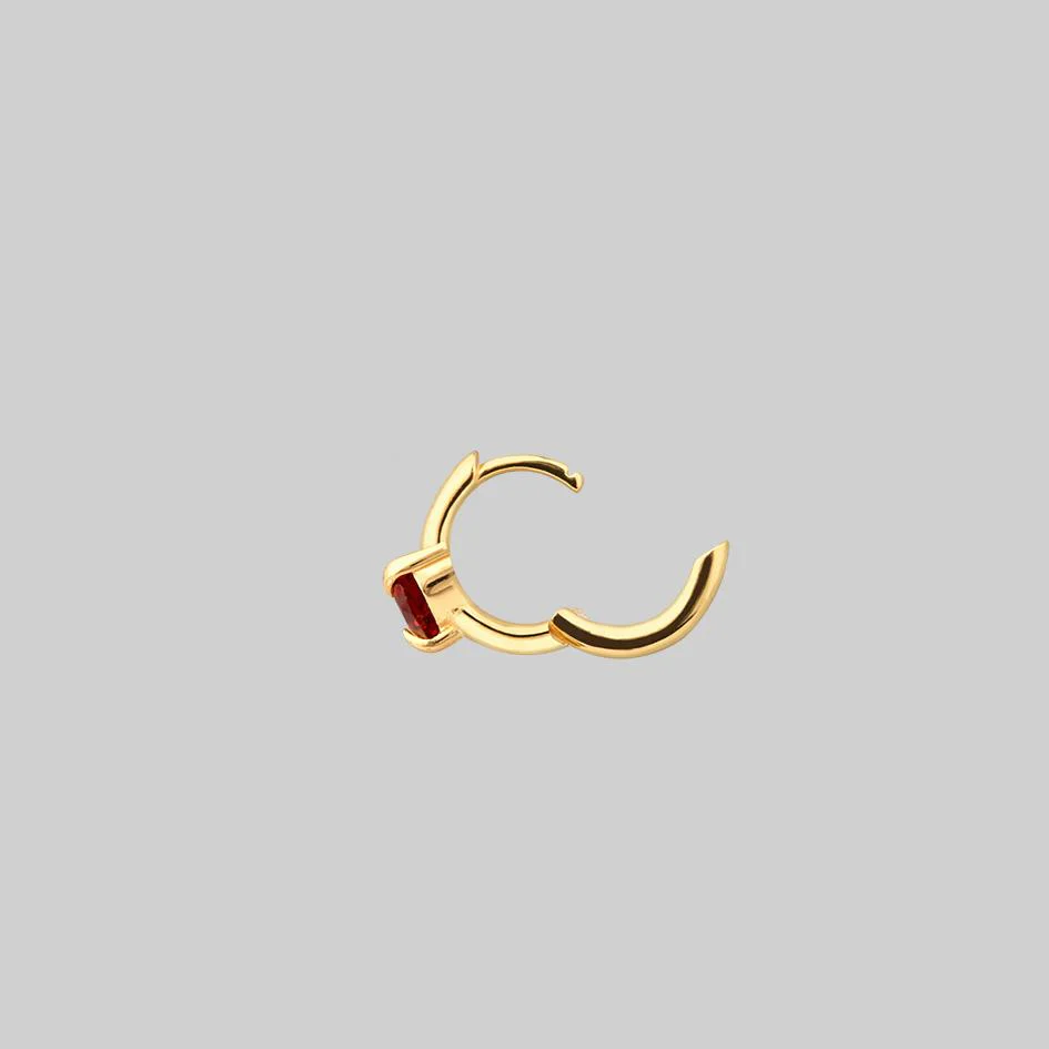 HEART & SOUL. Garnet Heart Clicker Ring - Gold - Image 6