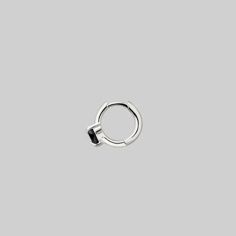 HEART & SOUL. Black Spinel Heart Clicker Ring - Silver - Image 5