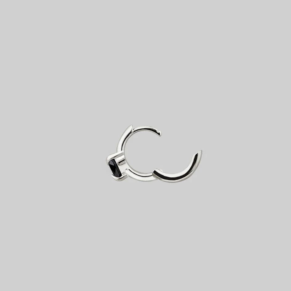 HEART & SOUL. Black Spinel Heart Clicker Ring - Silver - Image 6