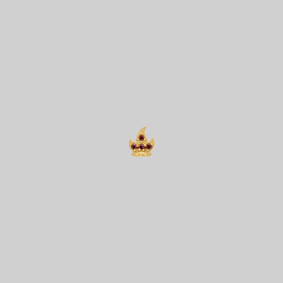 IGNIS. Flaming Crown Stud Earring - Gold