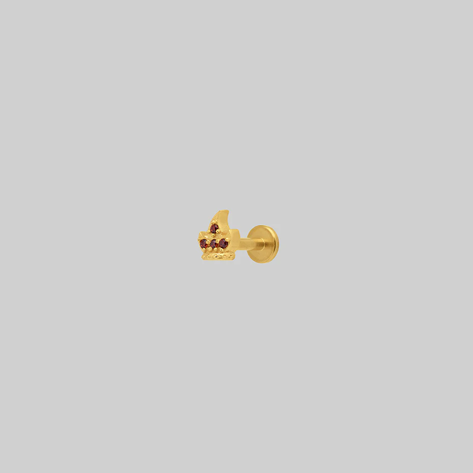 IGNIS. Flaming Crown Stud Earring - Gold - Image 3