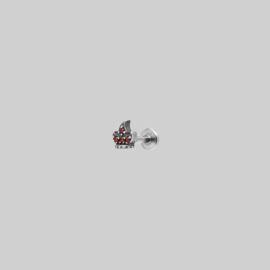 IGNIS. Flaming Crown Stud Earring - Silver - Image 3