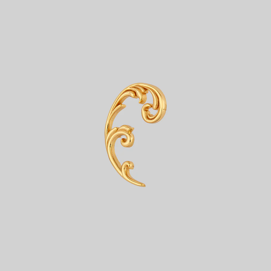 IMPERIAL. Ornate Flourish Arch Stud Earring - Gold - Image 3