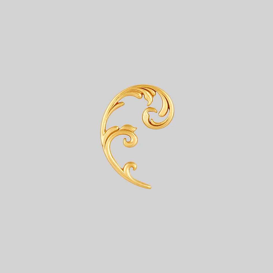 IMPERIAL. Ornate Flourish Arch Stud Earring - Gold - Image 4