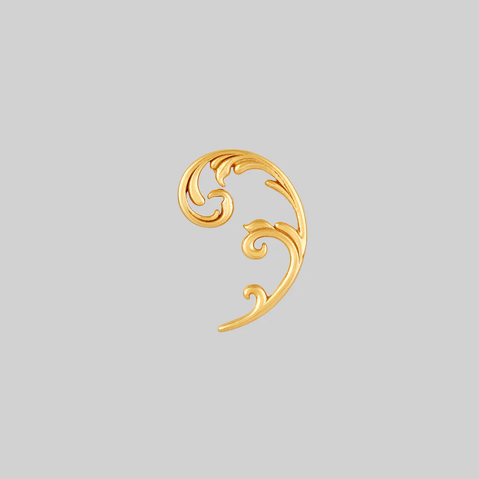 IMPERIAL. Ornate Flourish Arch Stud Earring - Gold - Image 5
