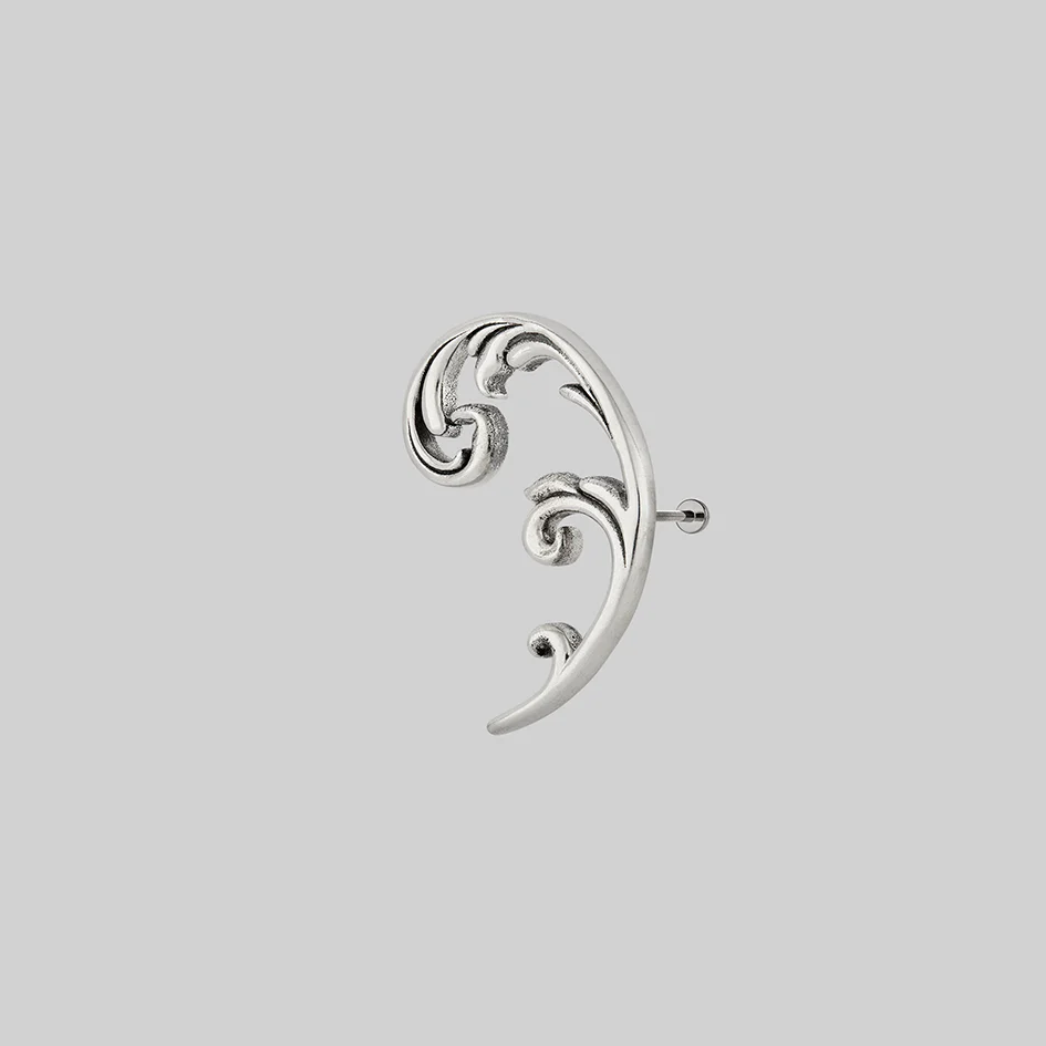 IMPERIAL. Ornate Flourish Arch Stud Earring - Silver - Image 6