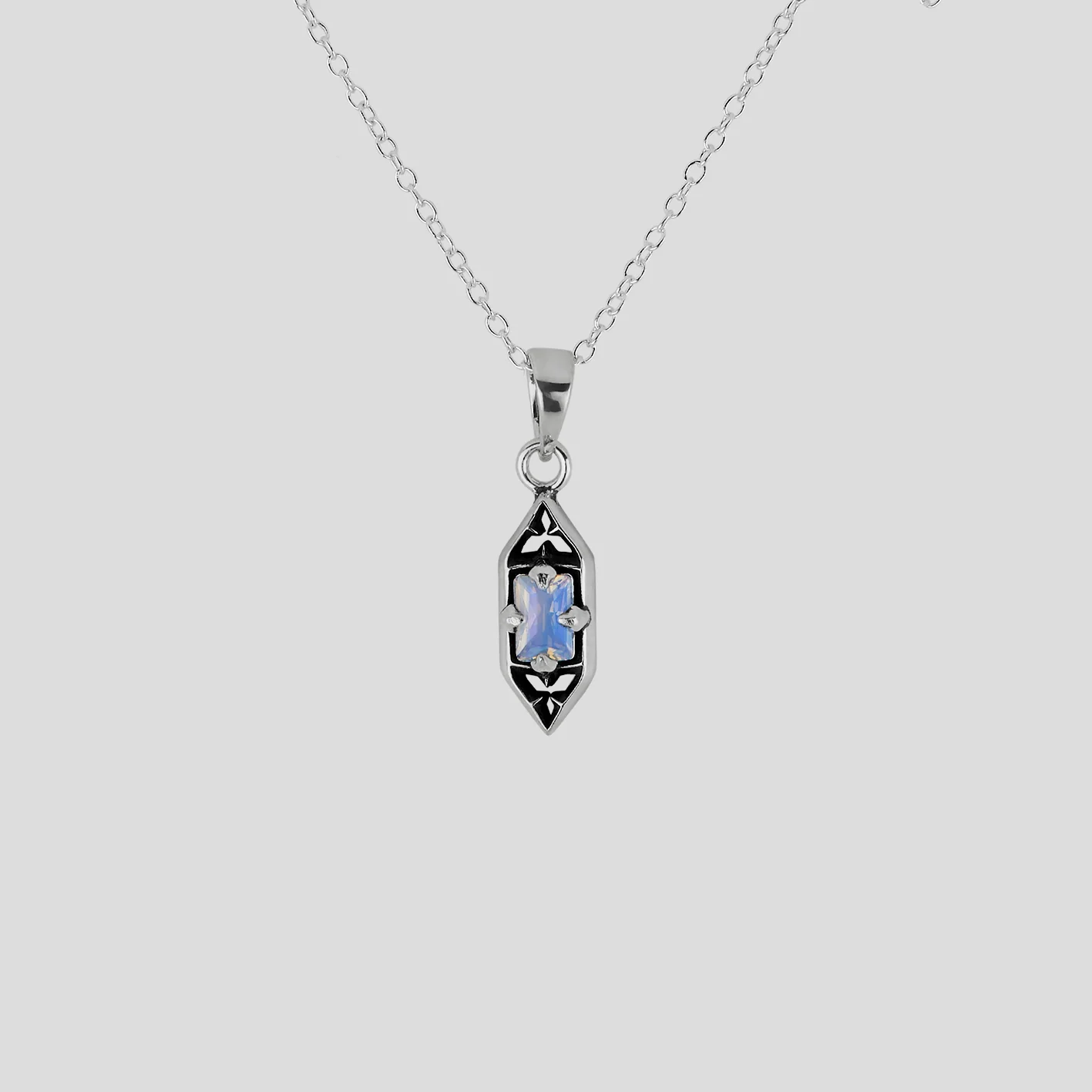 IVAN. Gothic Window Opalite Necklace - Silver - Image 2