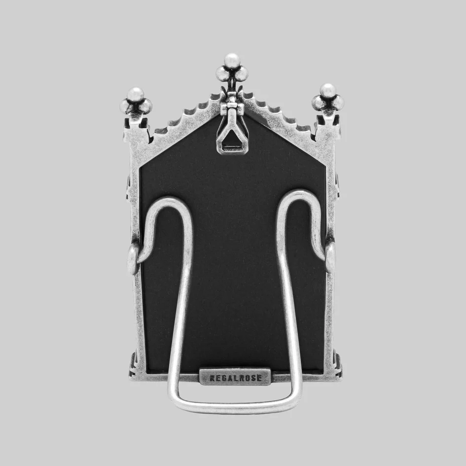 LENORE. Gothic Arch Window Photo Frame - Silver - Image 4