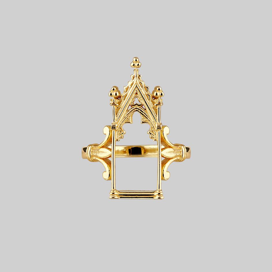 LENORE. Gothic Arch Window Ring - Gold