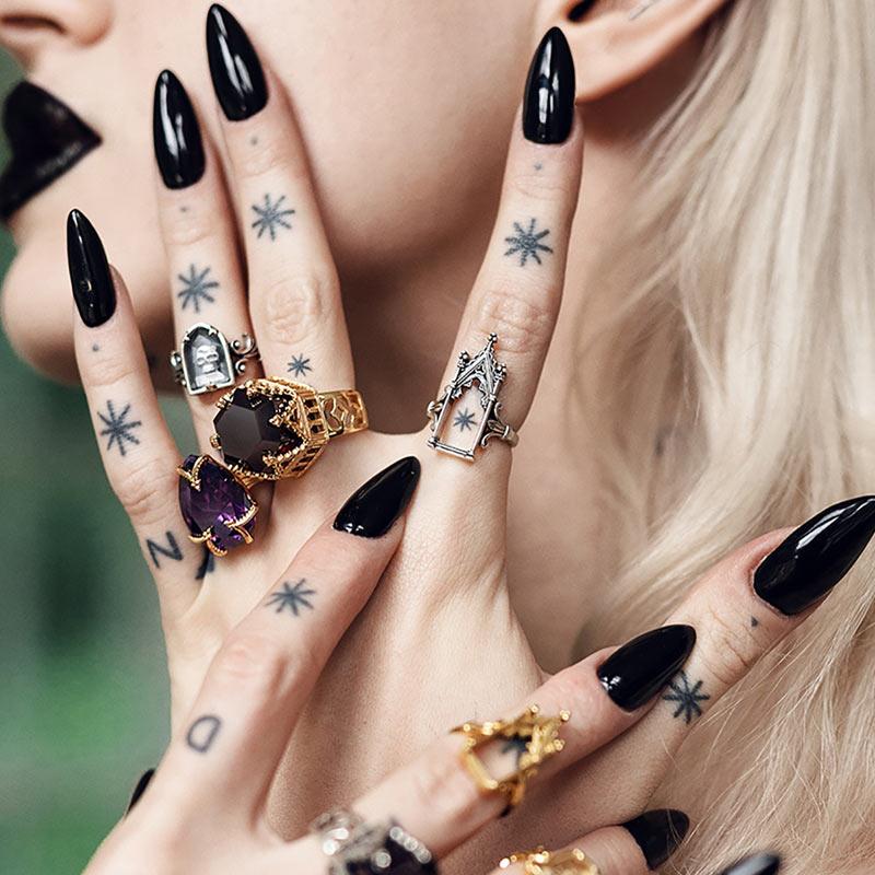 LENORE. Gothic Arch Window Ring - Gold - Image 2