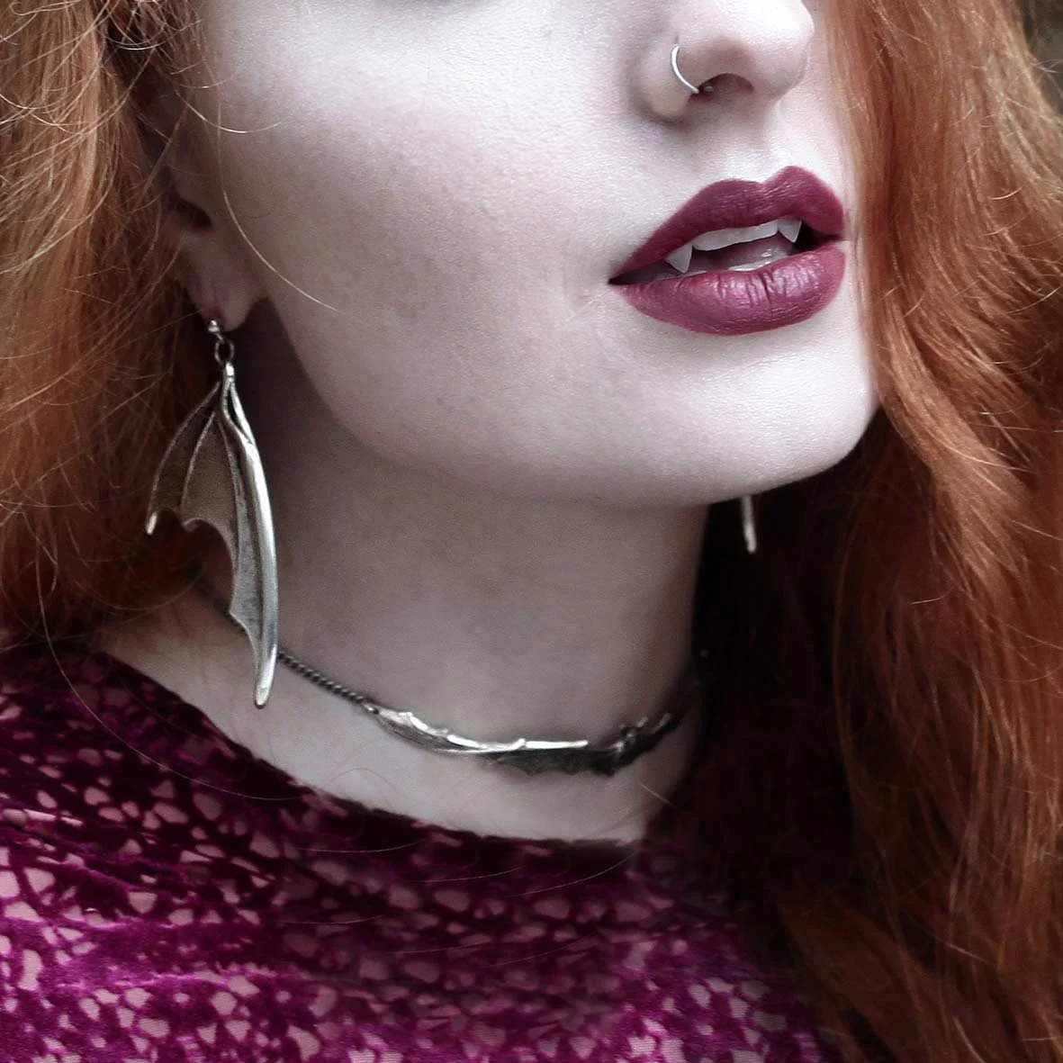 LILITH. Silver Bat Choker - Image 3