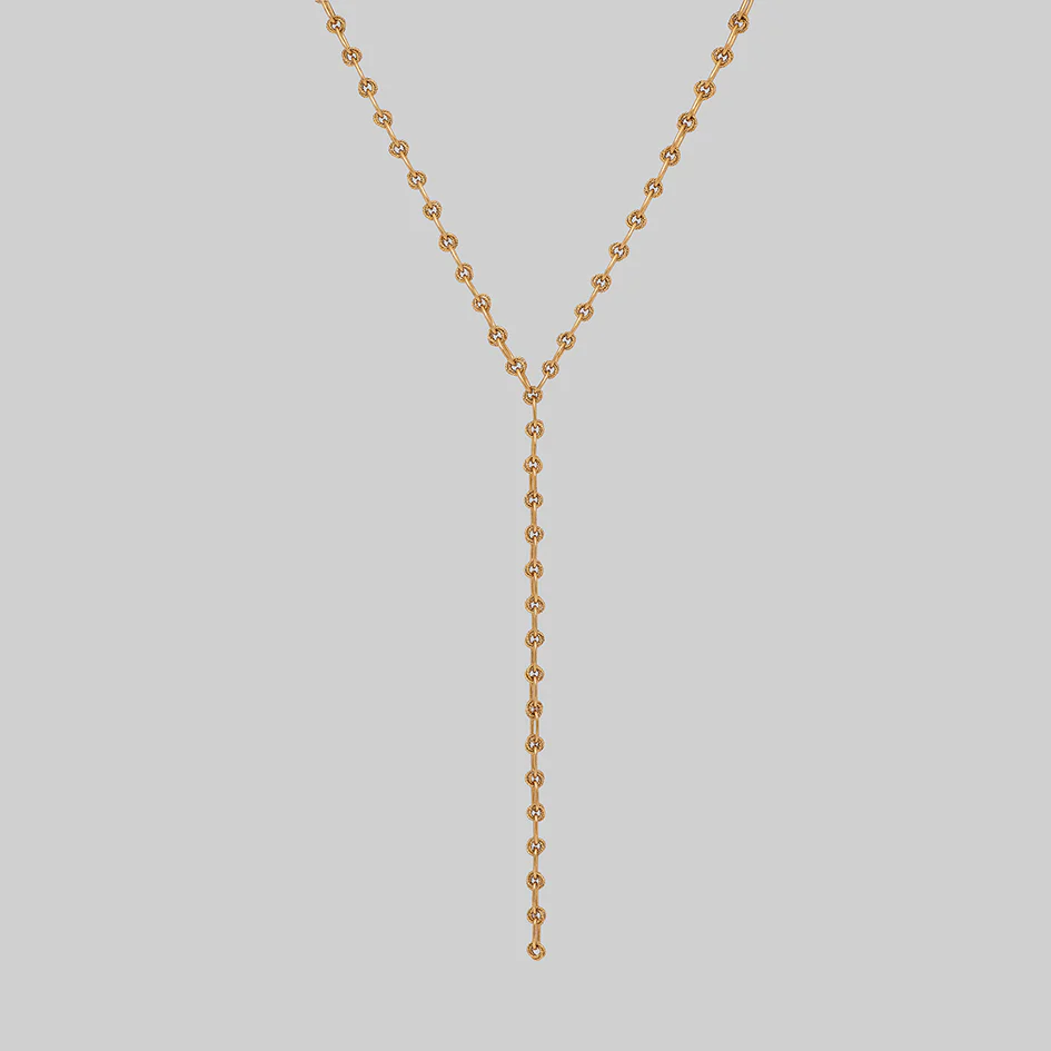 MABEL. Twisted Rope Lariat Chain - Gold - Image 2
