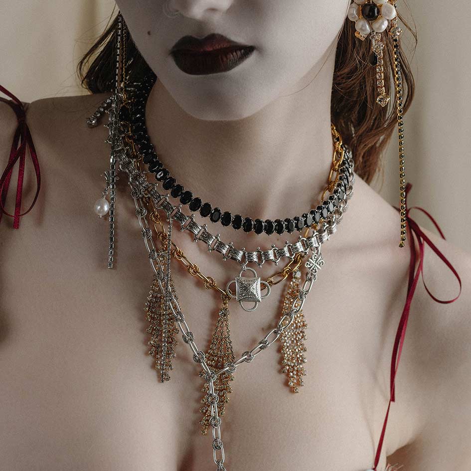 LALA. Decadent Charm Collar - Silver - Image 3
