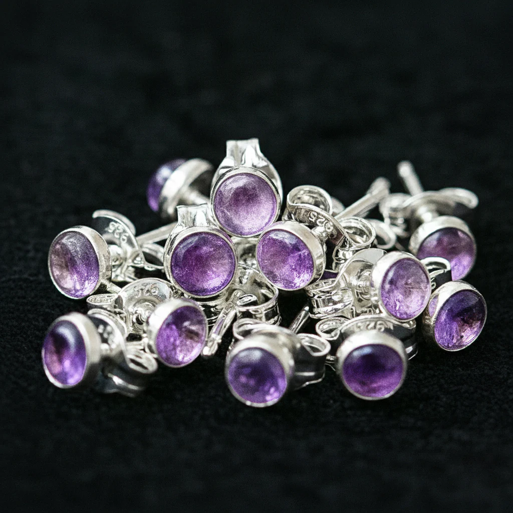 MAGICK. Amethyst Earrings - 4mm - Image 4