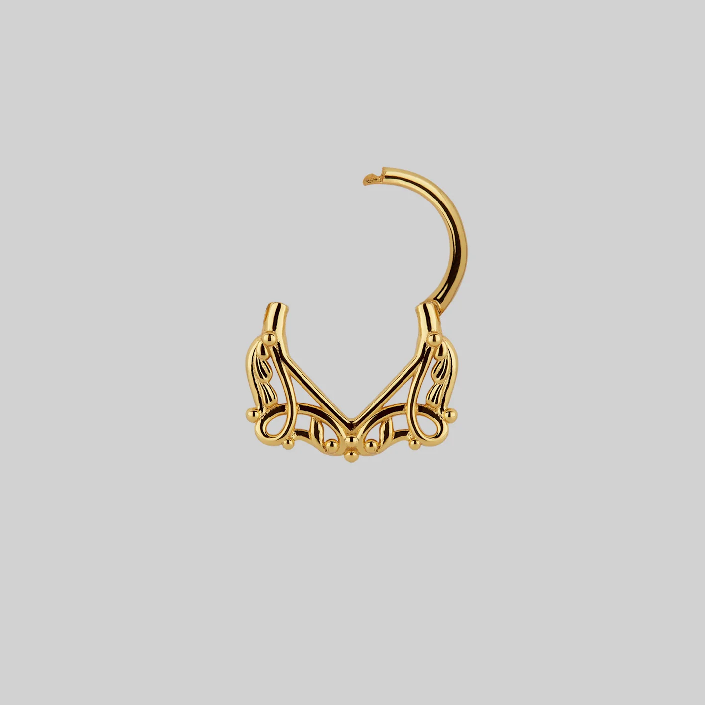 MAIDEN. Lace Septum Clicker Ring - Gold - Image 3
