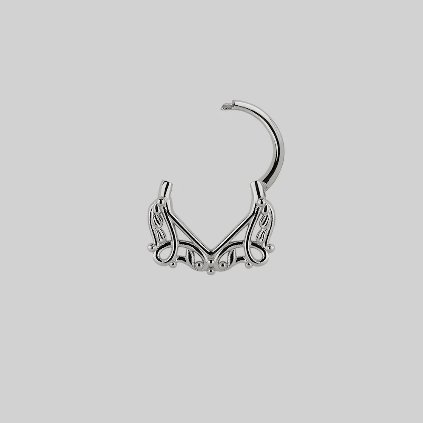 MAIDEN. Lace Septum Clicker Ring - Silver - Image 3