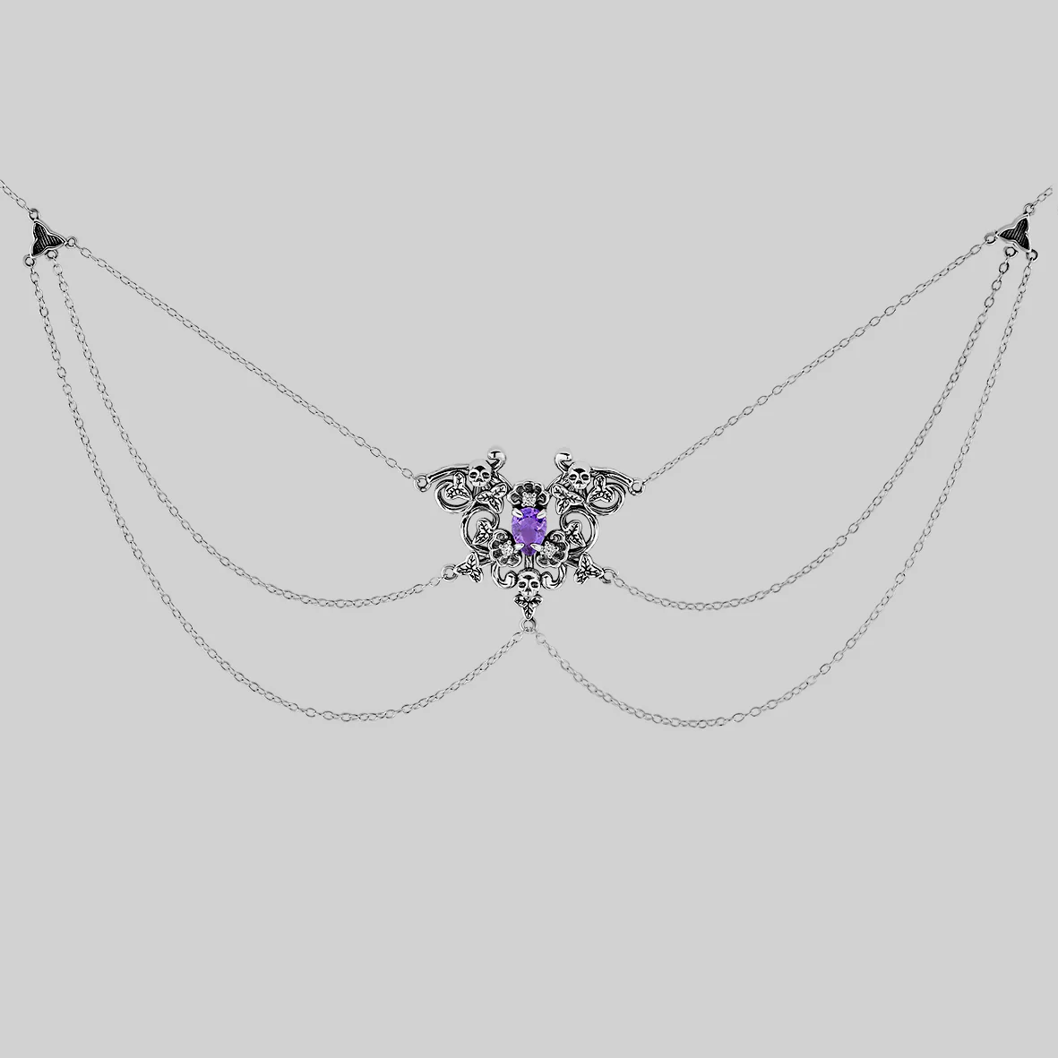MALVOLIA. Garden of Remembrance Amethyst Necklace - Silver