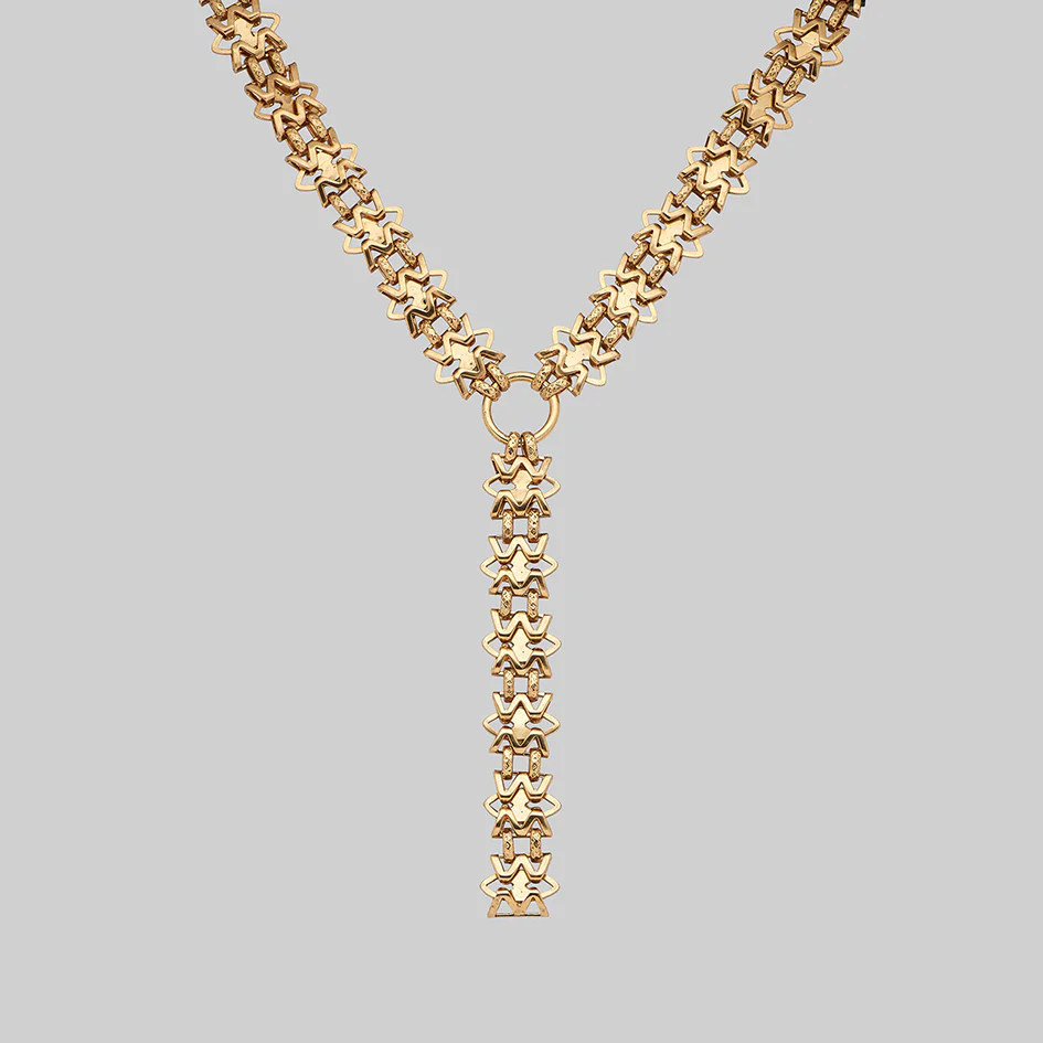 MIMI. Statement Lariat Chain - Gold - Image 2