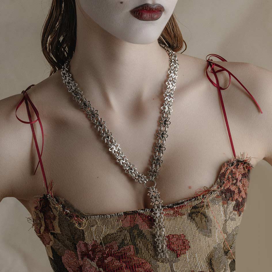 MIMI. Statement Lariat Chain - Silver - Image 2