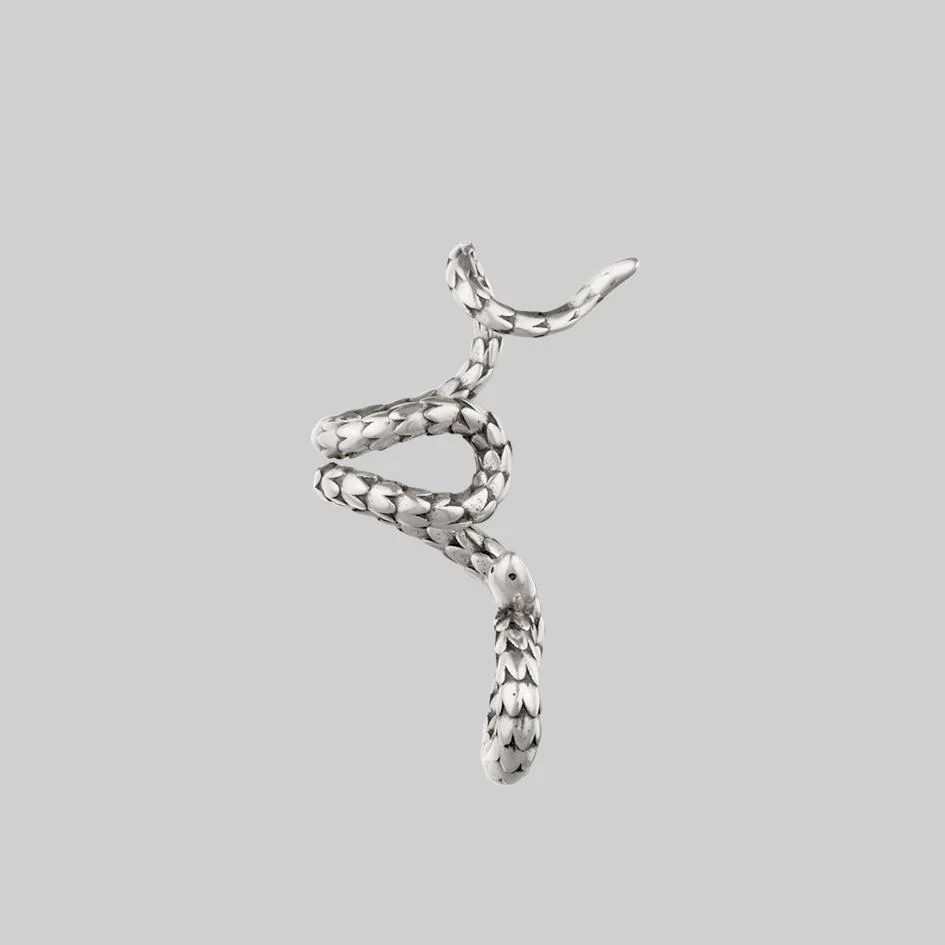 MINERVA. Snake Ear Wrap Cuff - Silver - Image 3